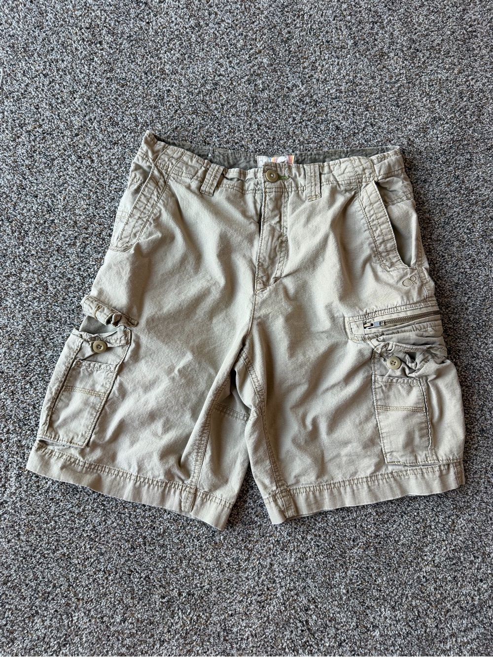 OP Ocean Pacific Ripstop Cargo Shorts Khaki Beige Men's Size 34